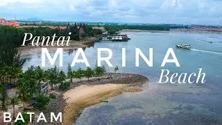 Pemandangan Drone PANTAI MARINA Batam Dari Atas Langit | Wisata Batam | Drone Aerial View Kota Batam