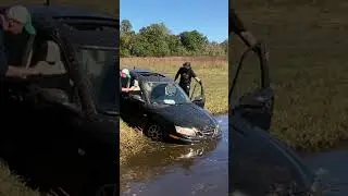 What Happens When You Drive A Car Into A Pond #flood