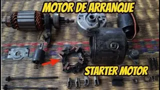 Motor burro de arranque arrastraba despiece cambio escobillas limpieza mantenimiento starter motor.