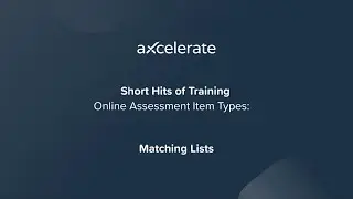 Assessment Item Types: Matching Lists