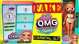 fake lol omg swim series coastal QT doll unboxed. fake lol omg vs real lol omg yayday tv.
