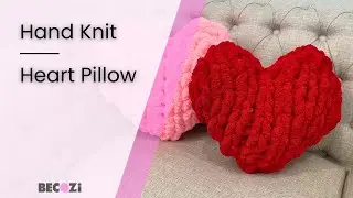 HAND KNIT A CHUNKY HEART PILLOW