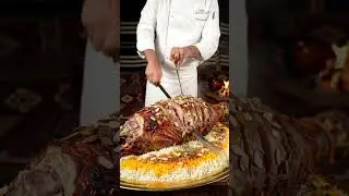 ASMR Whole Camel Roast with Saffron Rice | Traditional Arabian Desert Feast  | Ultra-Realistic 8K