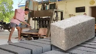 Amazing Process of Making Concrete Blocks Production Factory | Manufacturing Light Concrete Blocks