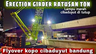 Full proses erection girder PC U ||| di proyek flyover kopo