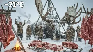 7,000kg Giant Moose Hunted by the Yakut Tribe in &minus;71&deg;C  Feeding the Arctic Village