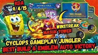 CYCLOPS GAMEPLAY HIGHLIGHT 3 MENIT WINSTREAK 6 JUNGLER META MOBILE LEGENDS BANG BANG
