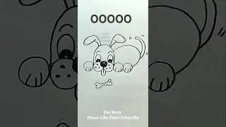 Draw dog with 5 easy circle 🐕🐕 #cutedog #dog #cute #animaldrawing #shortsvideo #dogbone