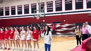Olivia Capitano a talented young lady singing the National Anthem at #basketballgame #pennsylvania