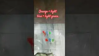 orange +light blue +light green | colour mixing #1