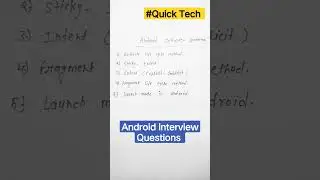 Android interview important Questions|