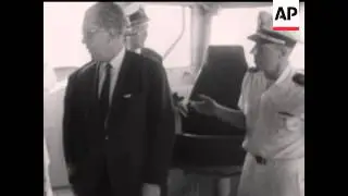 DEFENCE MINISTER VON HASSEL VISITS THE USS RICKETS  - NO SOUND