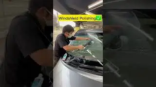 Get a Crystal Clear Windsheild Vision by polishing it #shorts #windshieldpolishing #cleancodetailing
