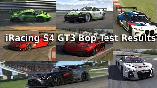 iRacing Season 4 GT3 Bop Test Results 2022
