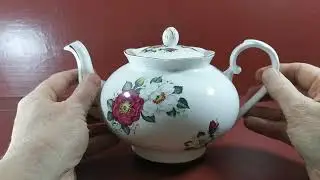Vintage Royal Grafton China Floral Red and White Rose Teapot