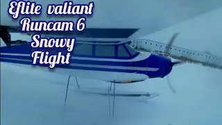 Eflite valiant with runcam 6 in a snow storm with a close call 