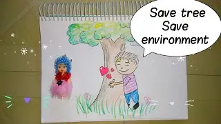 Tree our Friend Drawing |Tree hug Drawing for kids | friendship day