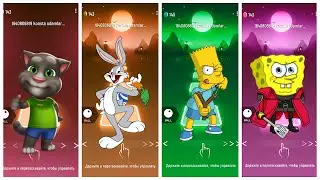 Tiles Hop Talking Tom, Bugs Bunny, Bart Simpson & SpongeBob Perfect Run