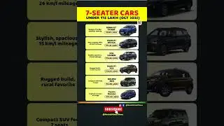 Best 💥7-Seater Cars Under ₹15 Lakh (Oct 2025) 🚗 #car #familycar #autonews #shorts