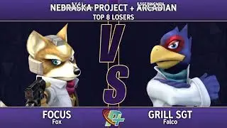 Nebraska P+ Arcadian Focus (Captain Falcon / Fox) vs Grill Sgt (Falco / Ganondorf) Losers Top 8