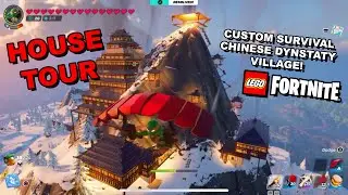 HOUSE TOUR! Custom Chinese Dynasty Village Walkthrough - LEGO Fortnite Survival Mode
