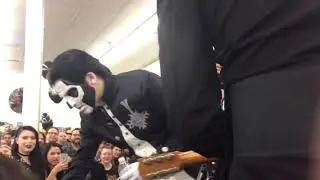 Papa Emeritus says Hello to the children