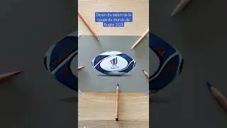 Rugby Ball Realistic drawing with colored pencil #dessin #drawing #realisticdrawing