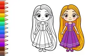 How to draw rapunzel drawing for kids #drawing #howtodraw #stepbystep 