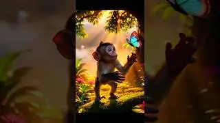 Innocent Eyes of a Baby Monkey Heart-Touching 4K ✨😍 #monkey#youtubeshorts #villagelife #shortsfeed