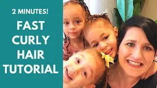 Fast Curly Hair Tutorial | Cute Easy Hairstyles for Biracial Hair  | 2 Minute Tuesdays!