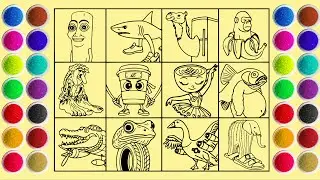 Brainrot Italian Animals - Drawing with Colorful Sand