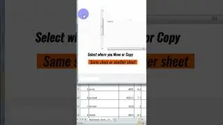 Move or Copy shorts tips In excel sheet II Shorts