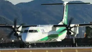 ANAウイングス ボンバルディア DHC8-Q400　エコボン Eco Bon Voyage Kochi Ryoma Airport 2018 Winter