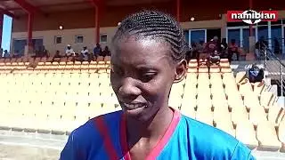 Stella Williams of Beauties FC and Twelikondjela Amukoto of Khomas Nampol.