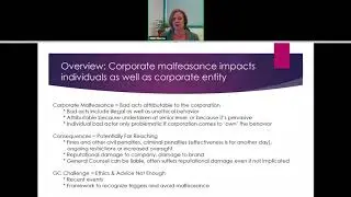 Corporate Malfeasance and the role of the General Counsel [preview]