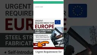Steel Structural Fabricator Jobs Europe #iamazadkhan #indiadiaries #europejob #fabricator #jobs