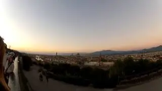 View of Florence Italy from Michelangelo Square Sunset