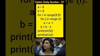 Python Daily Question - 121 #python #code #viral #youtubeshorts #shorts #short #youtube #code #india