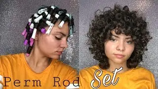 PERM ROD SET ON CURLY HAIR! ONLY USING 2 PRODUCTS