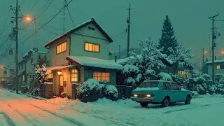 Snowy Japan Street Lofi ~ Vintage Winter Hip Hop Beats for Chill Nights