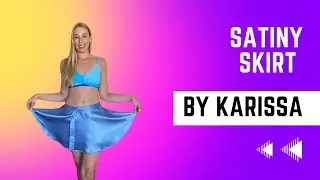 Satiny wrap around skirt in blue