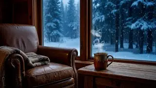Cozy Winter Cabin Ambience 🔥 Relaxing Smooth Jazz & Fireplace Sounds [4K]