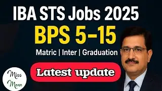 BPS 5 to 15 Latest Update 2025 | STS IBA Jobs Apply Online | Sindh Job Portal Full Details