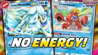 No Energy?! Alolan Ninetales EX Is CRAZY + Crawdaunt! SUPER FUN DECK! | Pokemon TCG Pocket