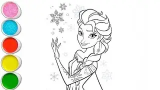 Beautiful Elsa Frozen Drawing, Painting and Coloring for Toddlers_ Let's Draw Together 