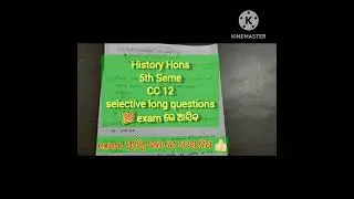 +3 5th sem History paper 12 selective long questions