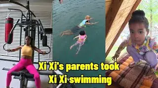 Xi Xi's parents took Xi Xi swimming!