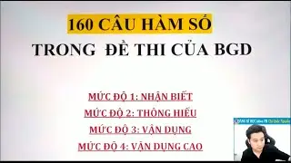 CHỮA ĐẦY ĐỦ 160 CÂU HÀM SỐ TRONG ĐỀ THI CỦA BGD (PHẦN 1) - Thầy Nguyễn Quốc Chí
