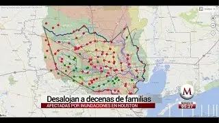 Desalojan a decenas de familias afectadas por inundaciones en Houston