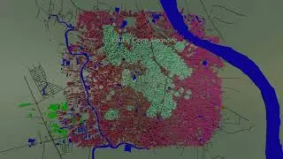 how a city expands over time using 3D modeling in Blender.